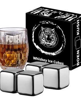 4 Large Whiskey Stones - Man Gift Set